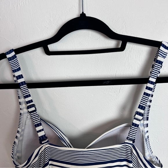 Niptuck swim swimsuit navy white stripe tummy control swimsuit size 8 - Picture 8 of 13